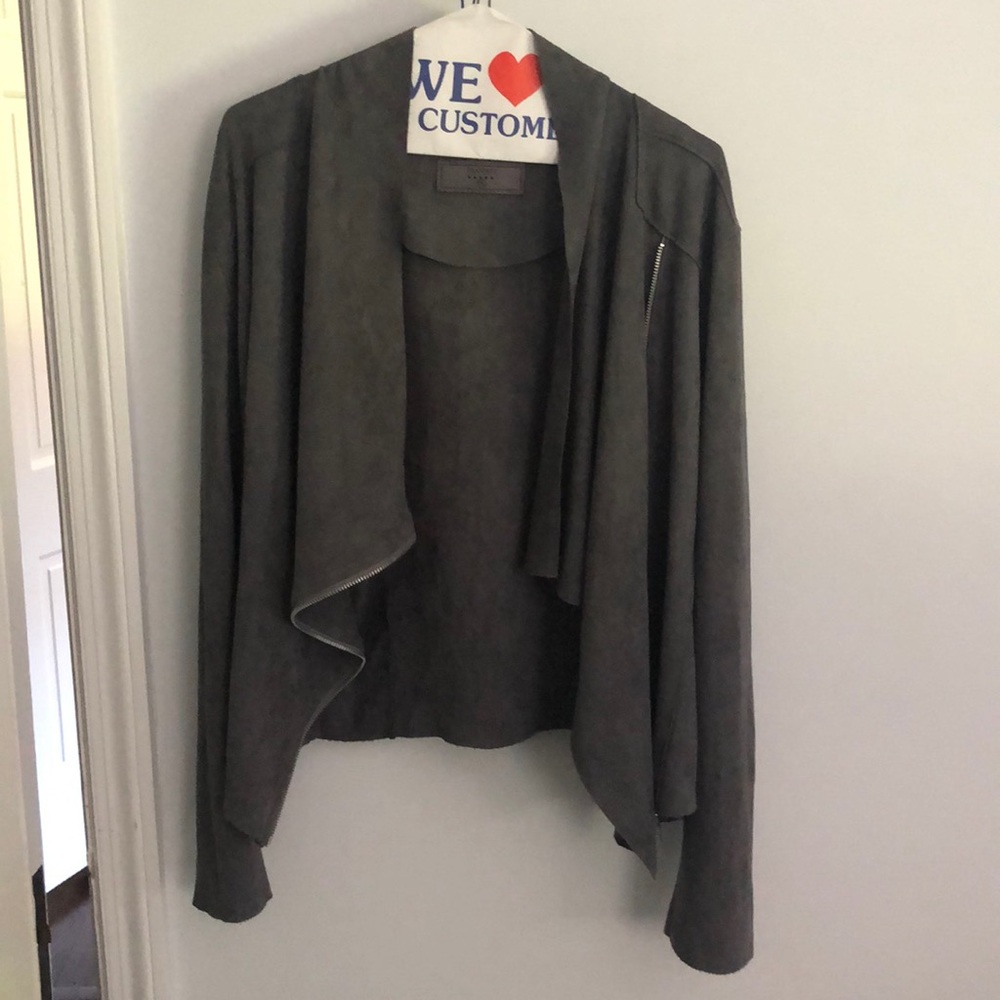 BLANKNYC drape front faux suede jacket, Size XL